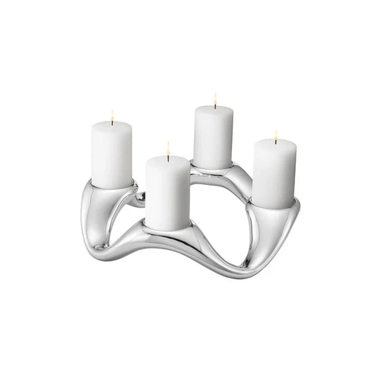 Round Candle Holder Silver
